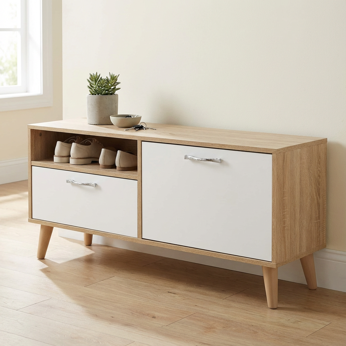Meuble TV Moderne avec Rangements Mixtes L4