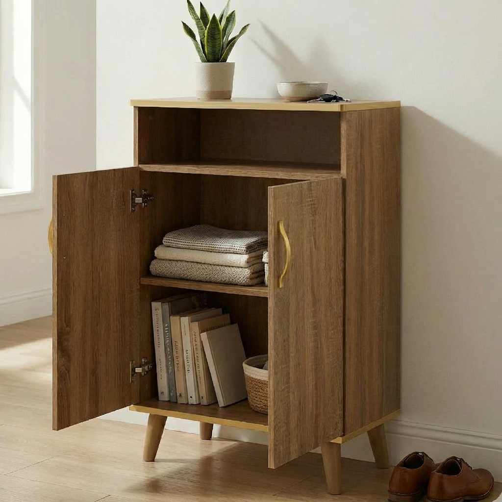 Meuble d'Entrée moderne deux portes avec niche p1 marron