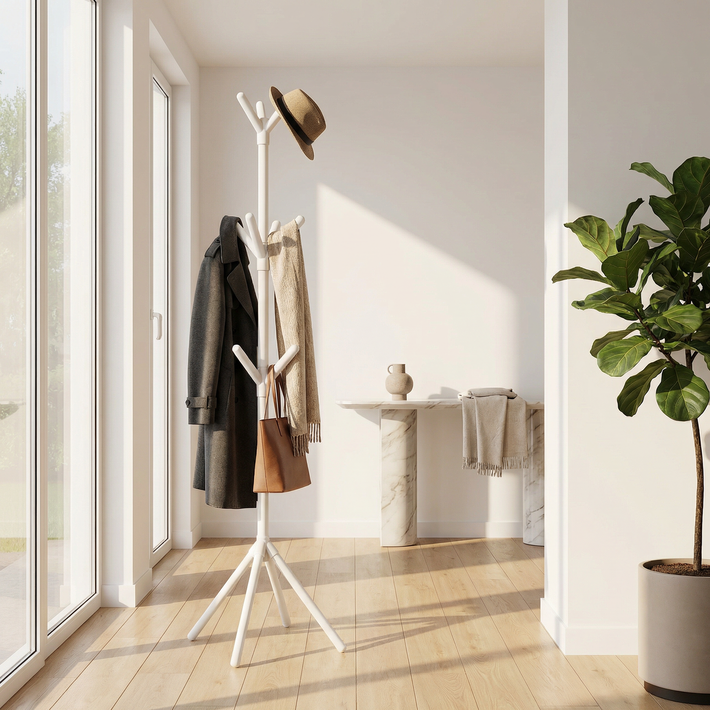 Porte-Manteau sur Pied Design -  Noir et Blanc