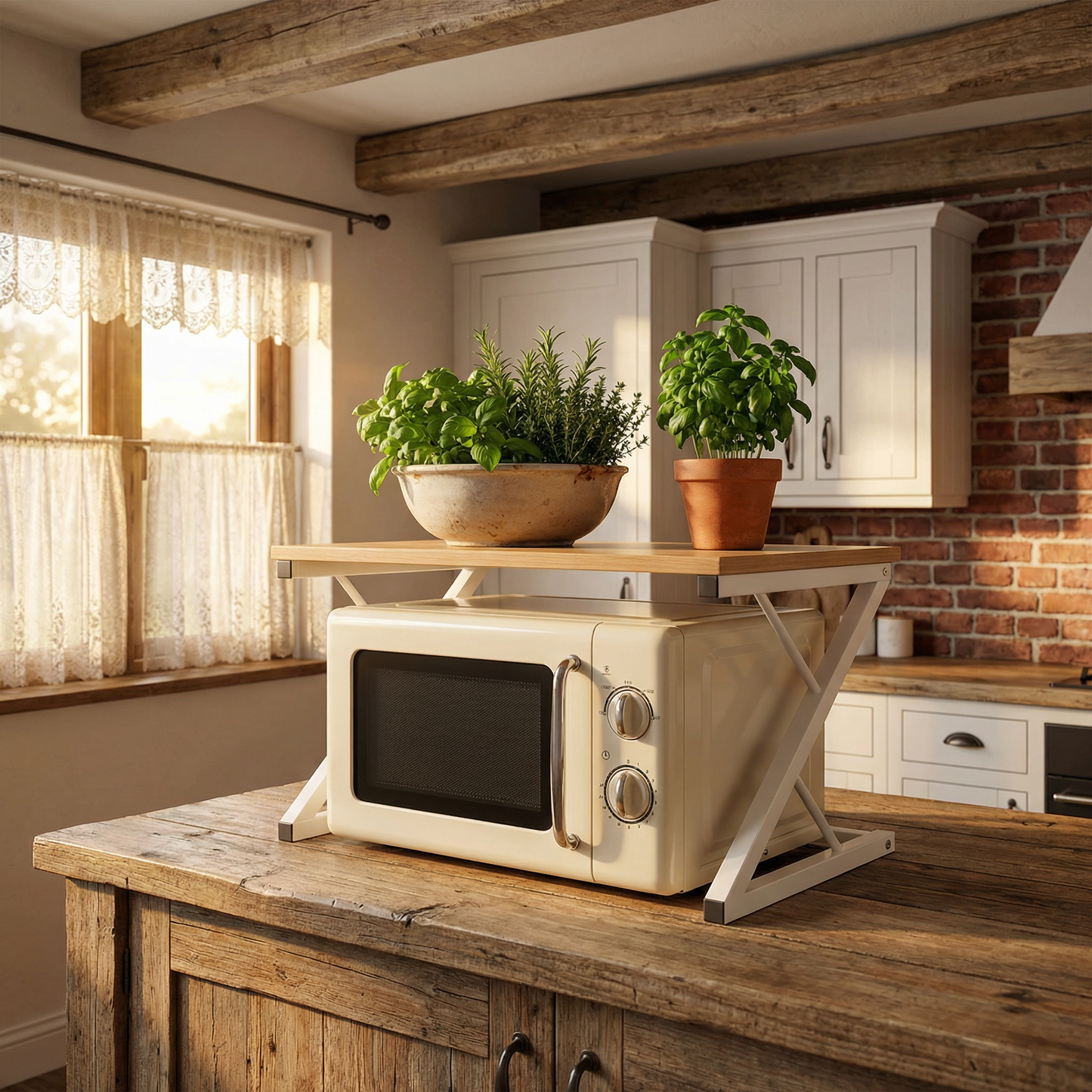 Étagère de Rangement pour Micro-ondes - Design Scandinave