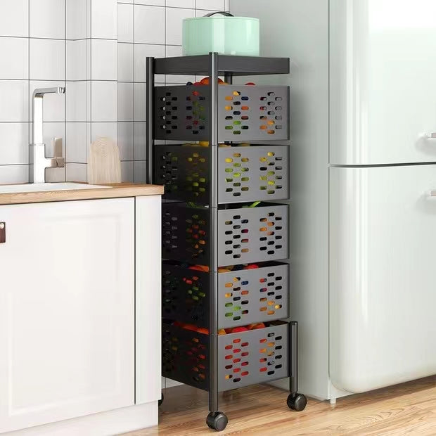 Étagère de Rangement Multifonction 5 Niveaux - Acier Carbone