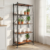Étagère de Rangement 5 Niveaux sur Roulettes - Style Industriel
