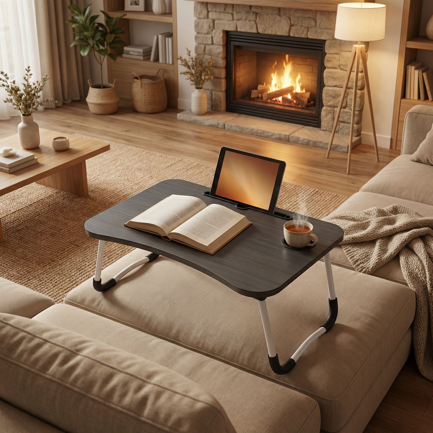 Table de Lit Pliante pour Ordinateur Portable (Noir)