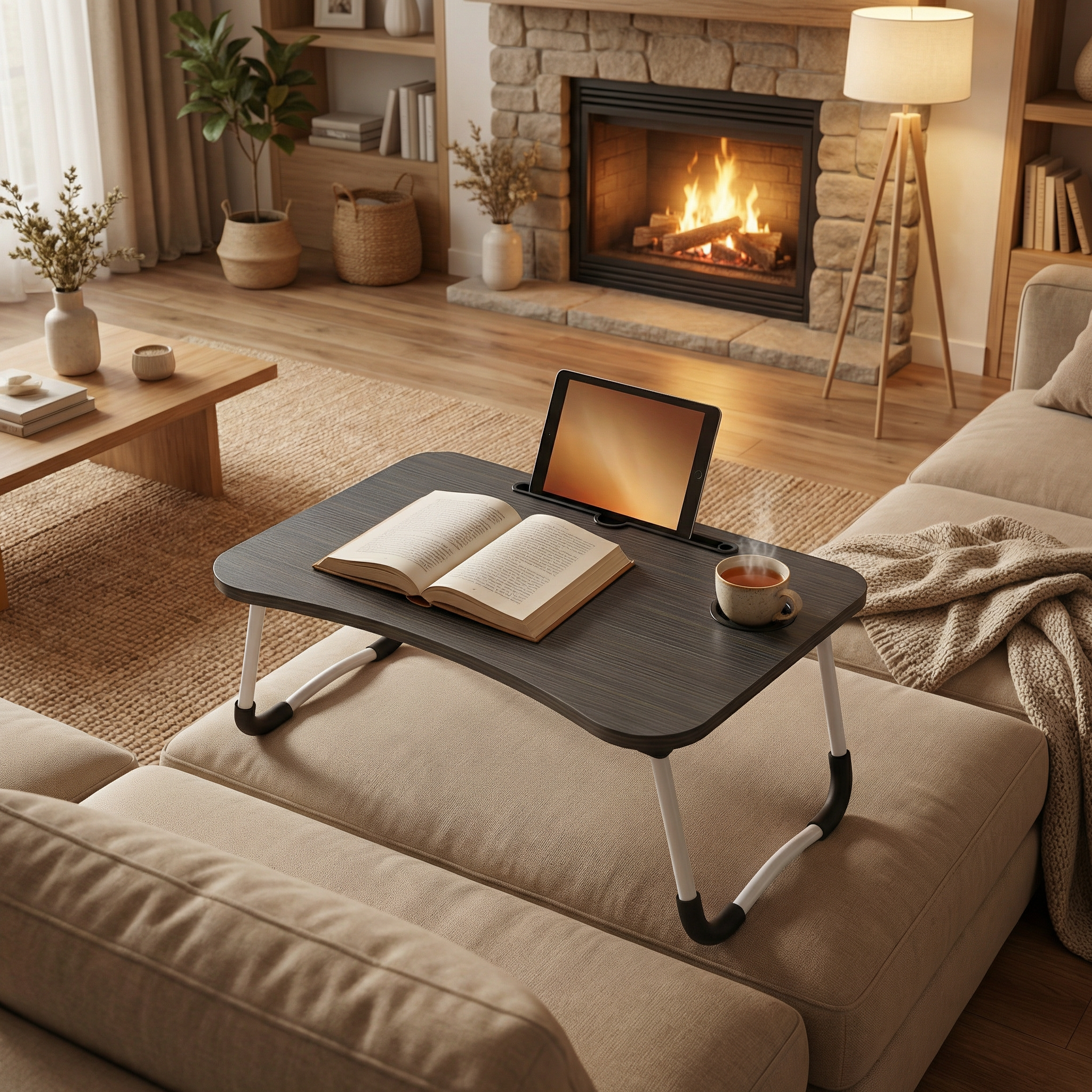 Table de Lit Pliante pour Ordinateur Portable (Noir)