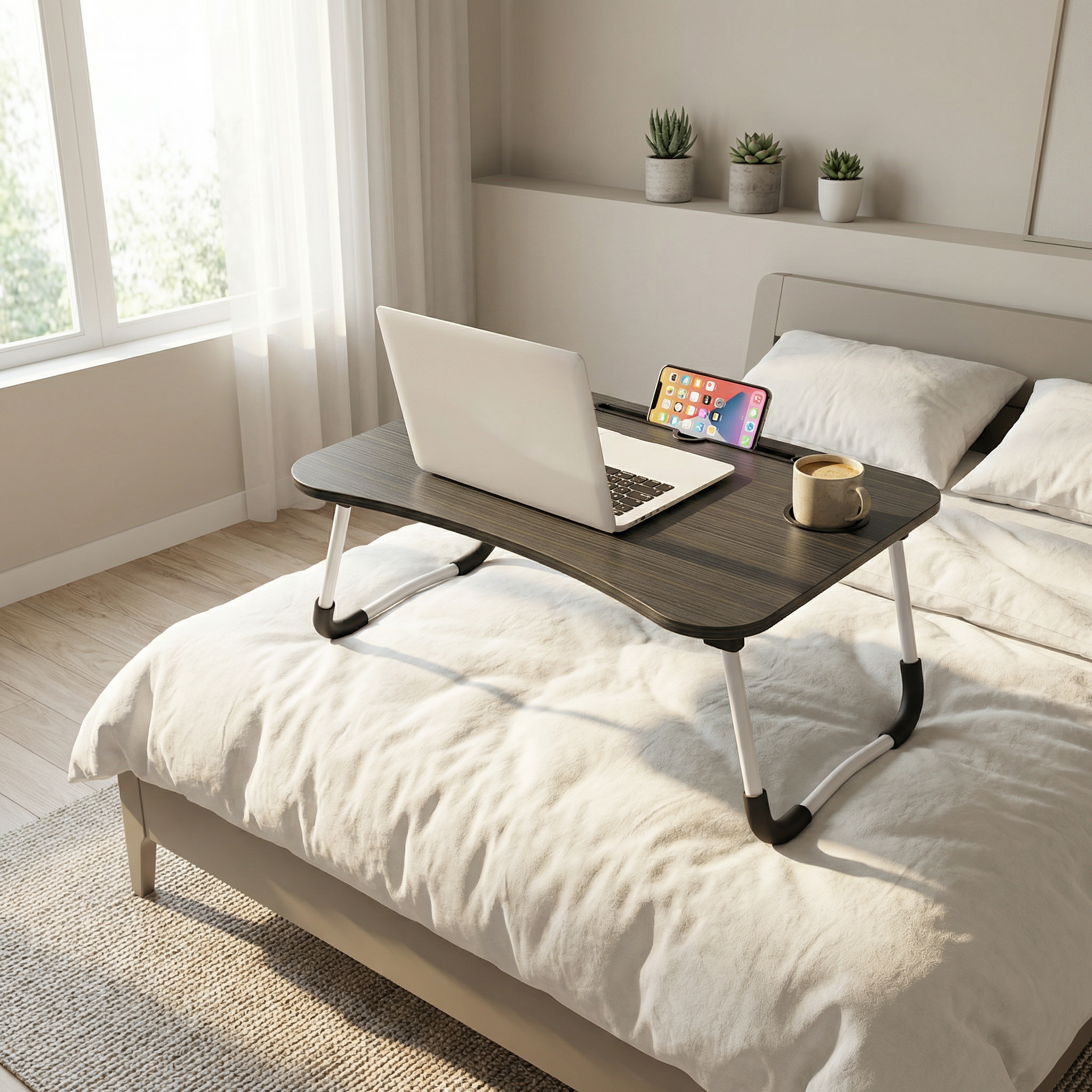 Table de Lit Pliante pour Ordinateur Portable (Noir)