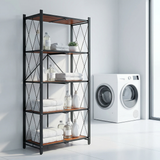 Étagère de Rangement 5 Niveaux sur Roulettes - Style Industriel