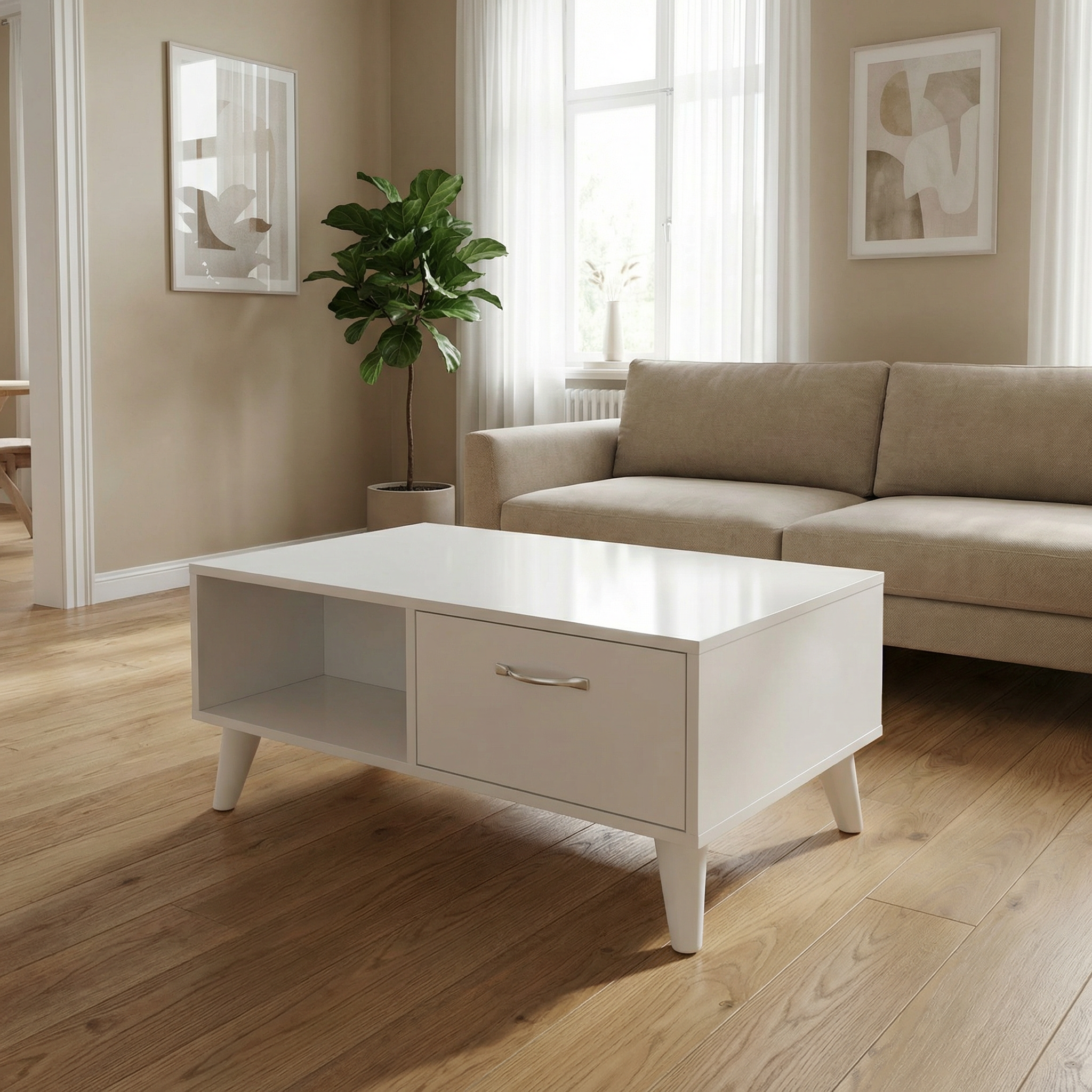 Table basse moderne avec tiroir