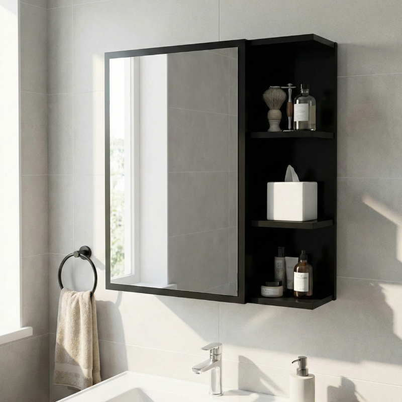 Armoire salle de bain avec Miroir et Rangements Latéraux