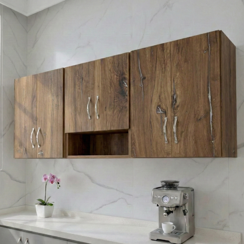 élements Cuisine avec Niche Ouverte - marron MDF