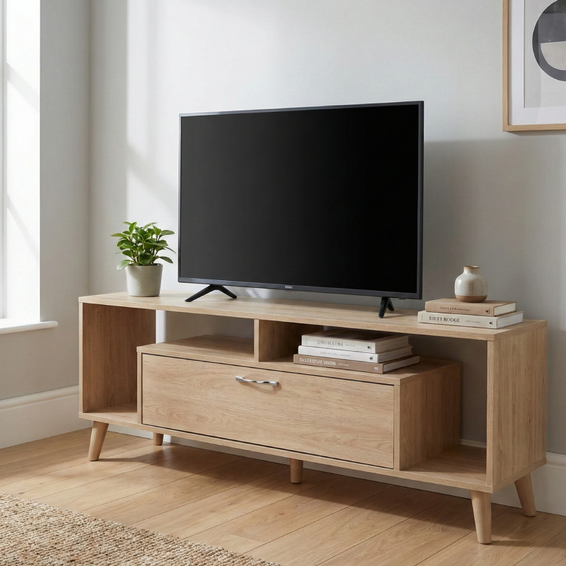 Meuble TV Moderne avec Rangements Mixtes L1