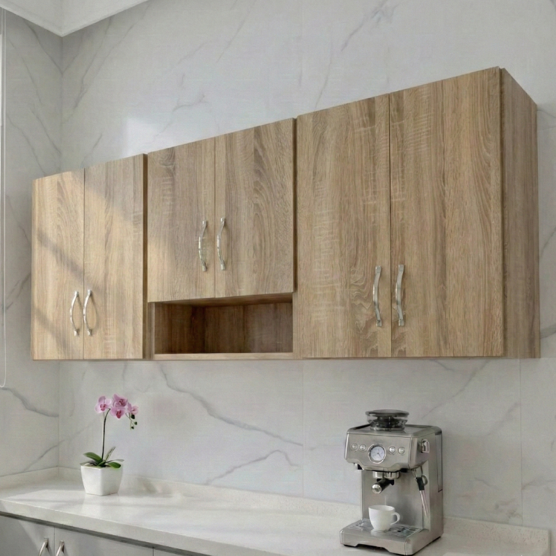 élements Cuisine avec Niche Ouverte - couleur de bois  MDF