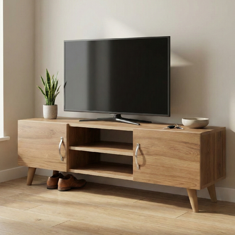 Meuble TV Moderne avec Rangements Mixtes L8
