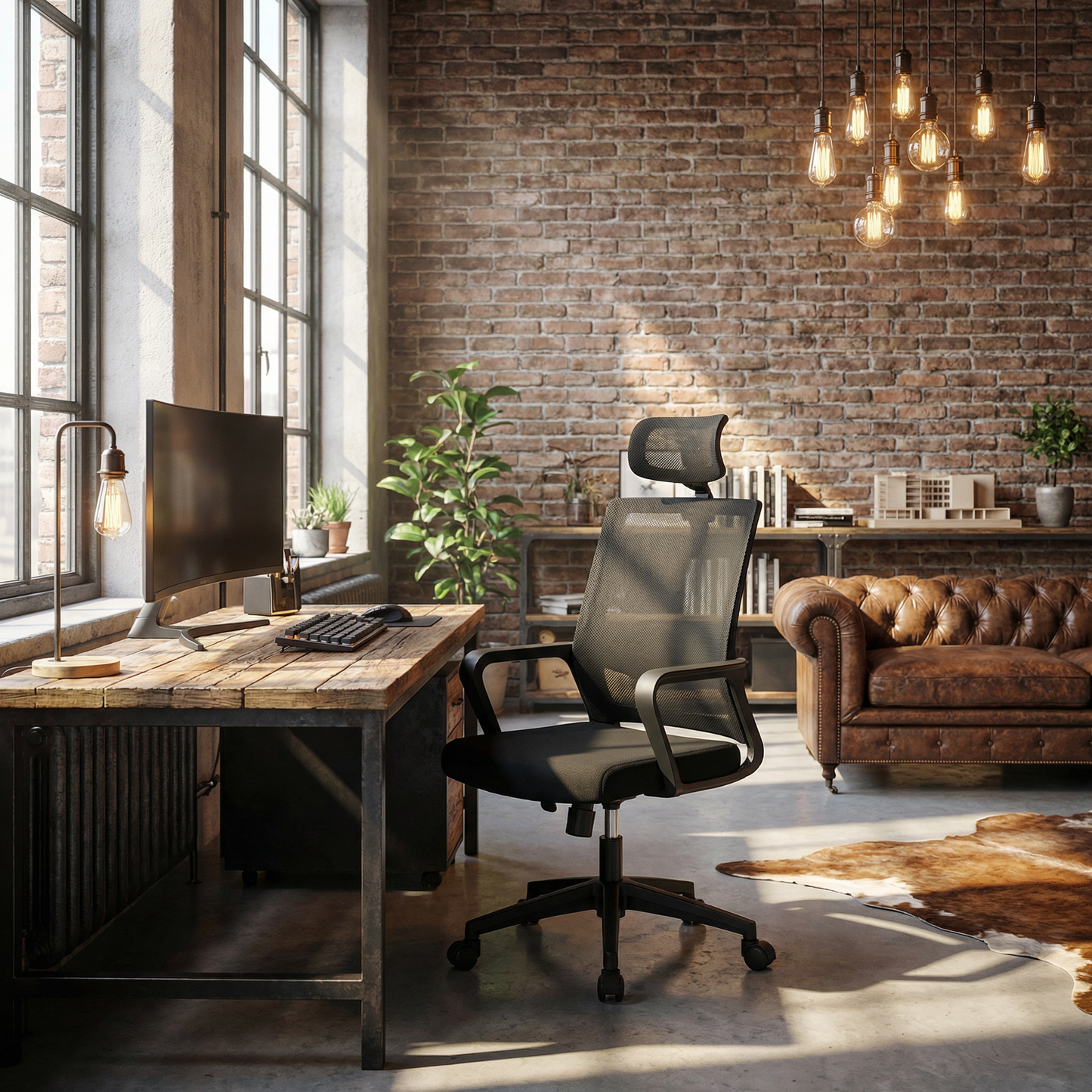 Chaise de Bureau Ergonomique - Dos en Maille et Appui-tête