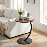 Table d'Appoint Bout de Canapé en C - Marron