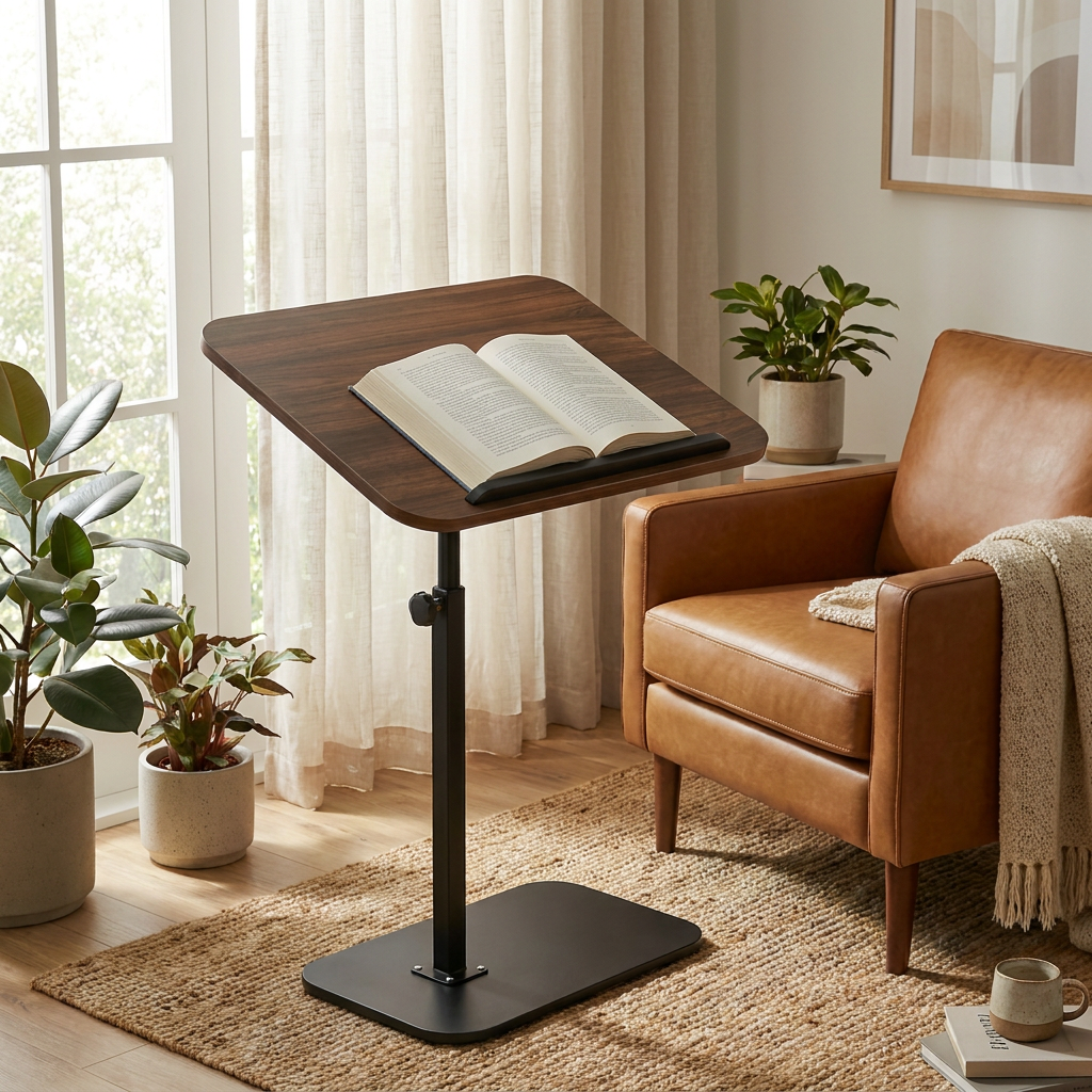 Table d'Appoint Réglable - Style Scandinave