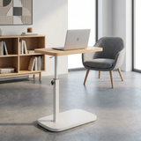 Table d'Appoint Réglable - Style Scandinave Bois et Blanc