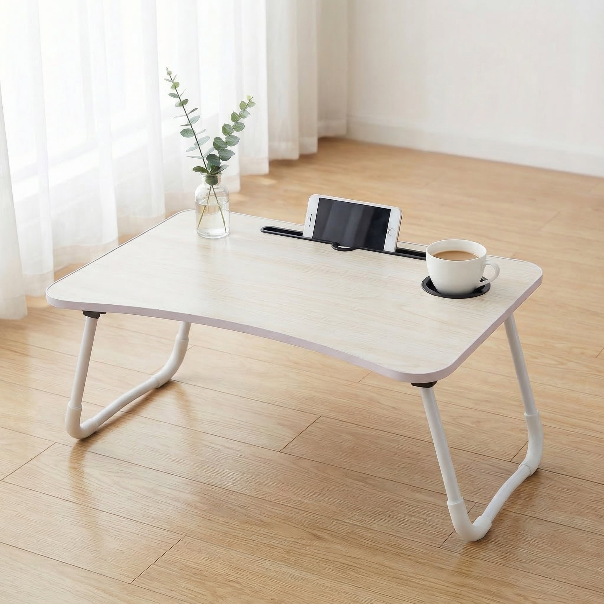 Table de Lit Pliante pour Ordinateur Portable (Blanc)