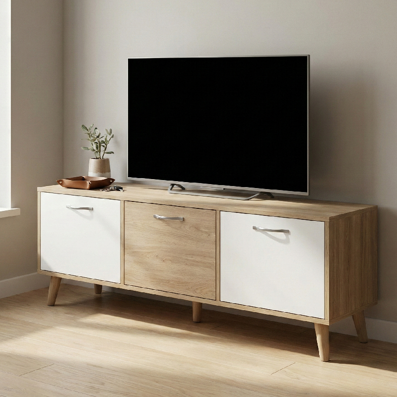 Meuble TV Moderne avec Rangements Mixtes L6